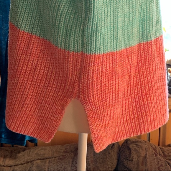 Cotton Medium Knit Sweater Y2K Oversized Colour Block Barbie Cozy Vintage Easter - Picture 5 of 7